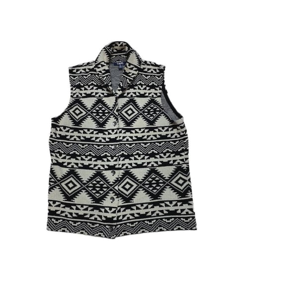 Chaps Southwest Print Sweater Vest Monochrome XL - image 1