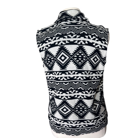 Chaps Southwest Print Sweater Vest Monochrome XL - image 4