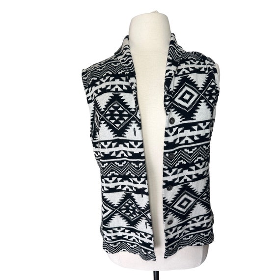 Chaps Southwest Print Sweater Vest Monochrome XL - image 2