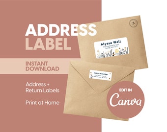 Buzzing Bumble Bee Address and Return Label Template - Instant Download!