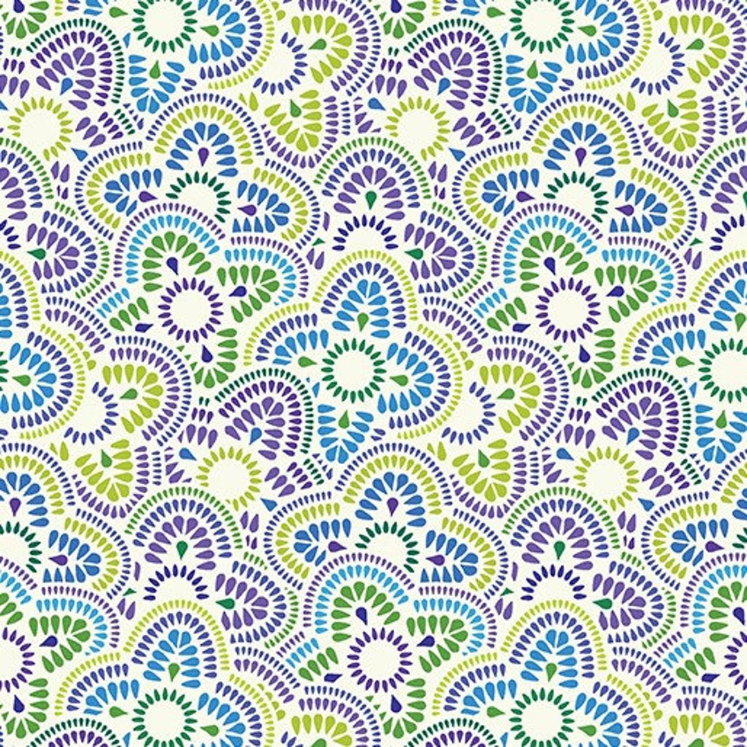 Geometric Cotton Fabric, Sunnyside by Modern Quilt Studio by Benartex