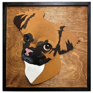 Unique Pet Portrait, Detailed portrait, bust portrait, wood art, relief painting