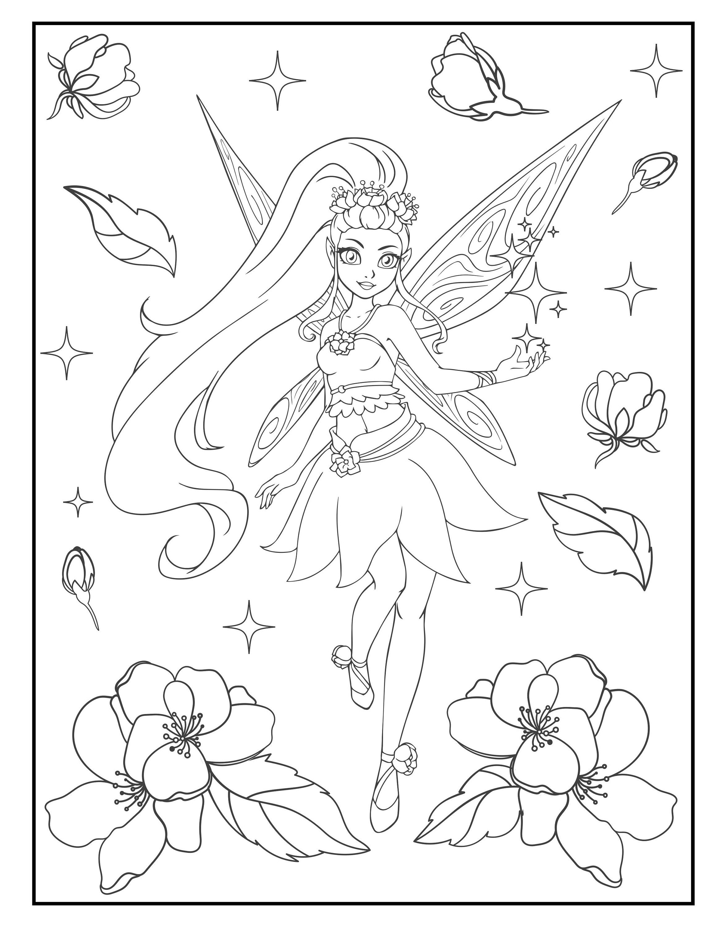 Fairy Themed Coloring Book - Etsy