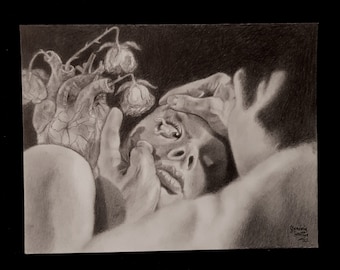 Original Drawing 'Numb', graphite on paper, surreal art