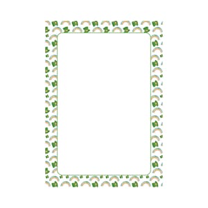 Borda PDF A4 para impressão do Dia de São Patrício | Moldura digital irlandesa para impressão | Design de trevo e celta para cartas, convites, cartões e artesanato