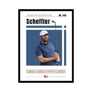 Scottie Scheffler Golf Print: Major Wins, Sports Art (Digital Download)