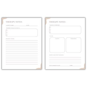 Therapy Notes Bundle Printable | Therapist Session Notes PDF + Progress Tracker | A4 & US Letter | Counseling Templates Download | Counselor