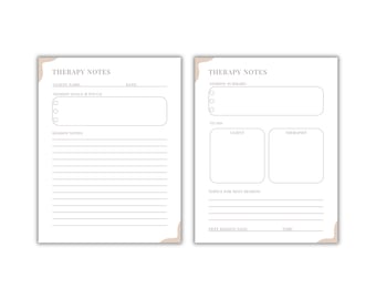 Therapy Session Notes Bundle: Printable Therapist Progress Tracker (A4 & US Letter) (Instant Download)