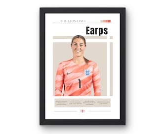 Mary Earps Digital Print | England Goalkeeper Pink Kit Poster | Women’s Football Art Download | Lionesses Wall Decor | Soccer Fan Gift