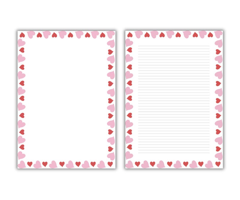 Valentine’s Day A4 Page Border Printable | Romantic Love PDF Frame for ...