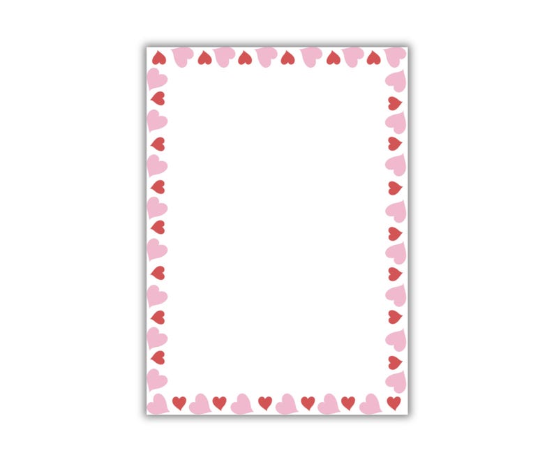 Valentine’s Day A4 Page Border Printable | Romantic Love PDF Frame for ...