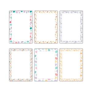 Borde de página de Pascua PNG tamaño A4 y carta de EE. UU. / Huevos de Pascua, conejitos, pollitos - Diseño de borde imprimible / Manualidades, invitaciones y artículos de papelería