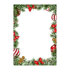 Festliche Weihnachten Seitenrahmen | A4 Digitaler Download | Urlaubsbezogenes Briefpapier | Weihnachtsbriefpapier | Dekorative Schablone
