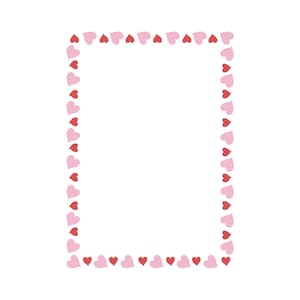 Pagina A4 stampabile per San Valentino / Modello PDF con cuore romantico / Cornice digitale a tema amore per lettere, inviti e lavoretti