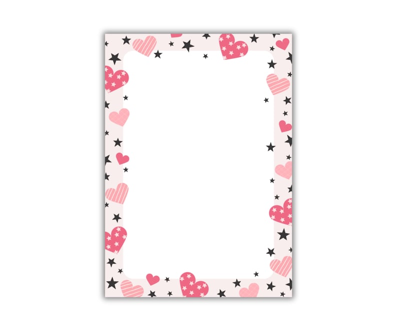 Valentine’s Day A4 Page Border Printable | Romantic Love PDF Frame for ...