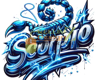 Scorpio Zodiac 3D Style Graffiti Designs for Decals, T-shirts, and More! IMAGES ONLY