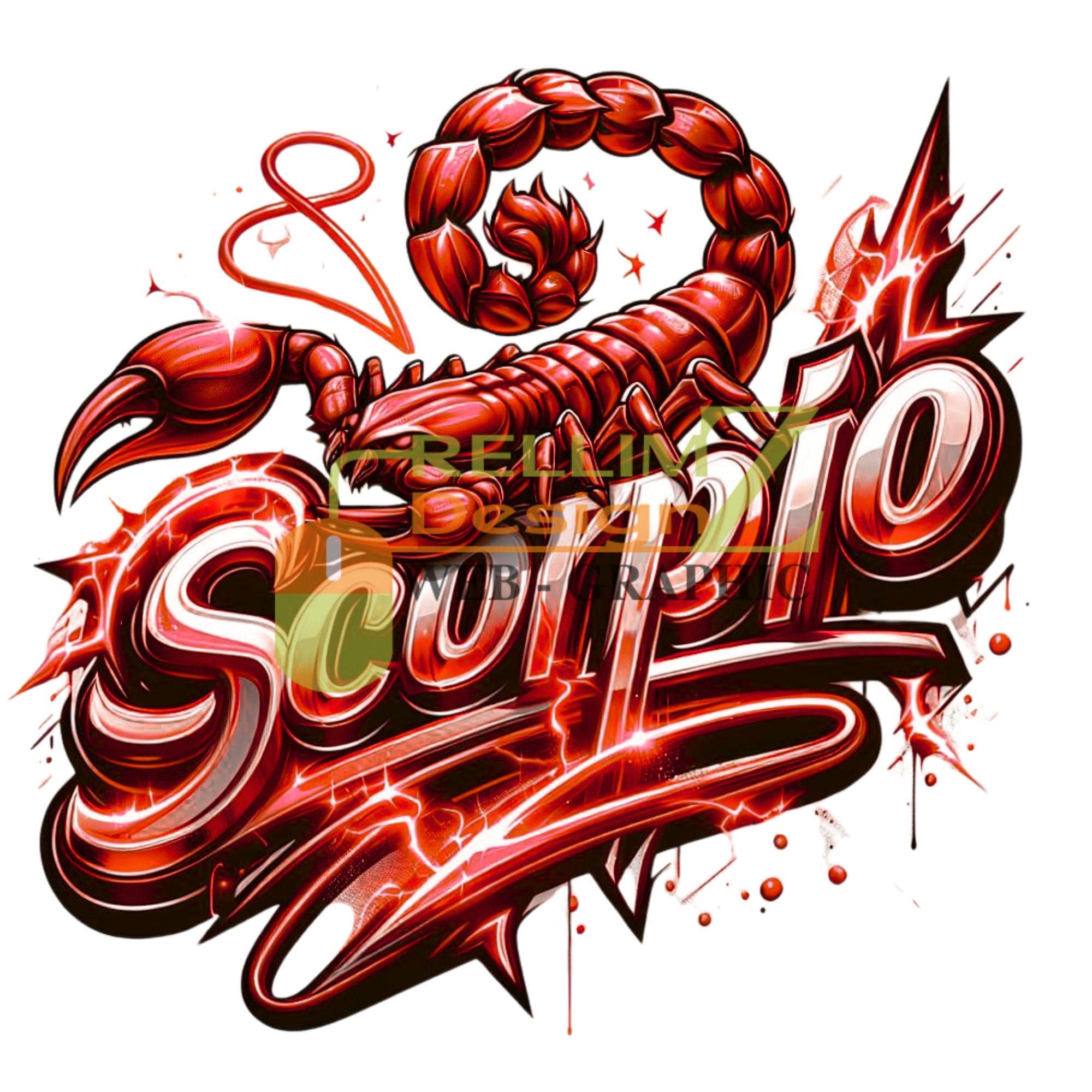 Scorpio Zodiac 3D Style Graffiti Designs for Decals, T-shirts, and