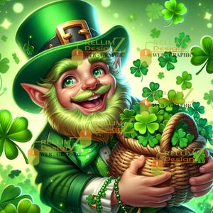 4 Cheerful Cartoonish Leprechaun Images - Perfect for T-Shirts, Cards, & More!