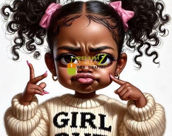 41 afbeeldingen van karikatuurolieverfschilderij van Afrikaans-Amerikaans peutermeisje