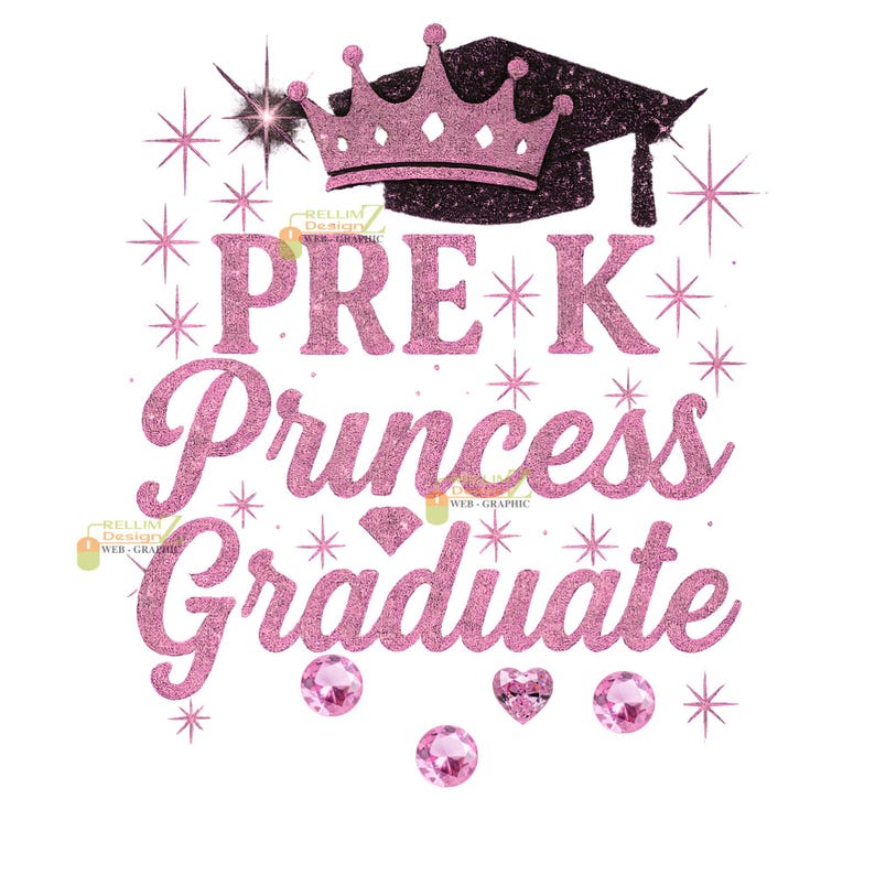 Phd Princess Pre-k Princess Graduate Rhinestone PNG, Girls Preschool Graduation ...