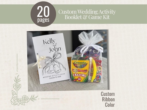 Kids Wedding Booklet Coloring Pages Activity Book Favor Ring Bearer Kit Table Busy Thank You Coming Custom Personalized Reception