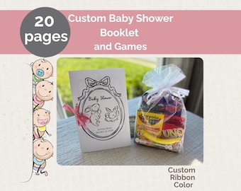 Bunny Baby Shower Activity Booklet Coloring Pages Kids Pack Entertainment Guest Book Celebration Page Custom Design Rabbit Theme Party Favor