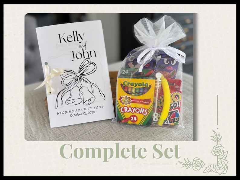 Kids Wedding Booklet Coloring Pages Activity Book Favor Ring Bearer Kit Table Busy Thank You Coming Custom Personalized Reception Bild 11