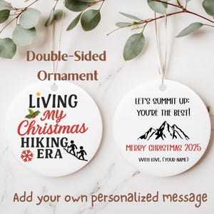 Hiking Christmas Ornament, Personalized Hiker Gift, Custom Camping Ornament for Outdoor Adventurers, Nature Lovers, Trail Buddy Keepsake