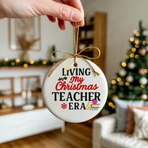 Personalized Teacher Christmas Ornament 2025 Christmas Present Custom Teacher Gift from Student Holiday Appreciation Teacher Keepsake Gift