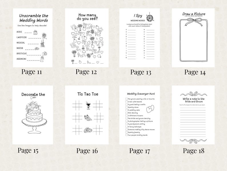 Kids Wedding Booklet Coloring Pages Activity Book Favor Ring Bearer Kit Table Busy Thank You Coming Custom Personalized Reception Bild 6