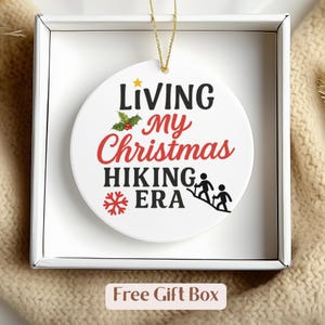 Hiking Christmas Ornament, Personalized Hiker Gift, Custom Camping Ornament for Outdoor Adventurers, Nature Lovers, Trail Buddy Keepsake