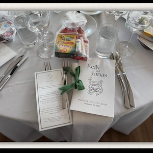 Kids Wedding Booklet Coloring Pages Activity Book Favor Ring Bearer Kit Table Busy Thank You Coming Custom Personalized Reception Bild 13