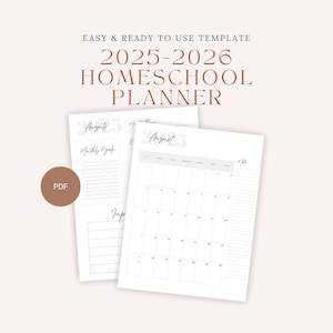 2025–2026 Homeschool Planner | Printable PDF Curriculum & Lesson Planner