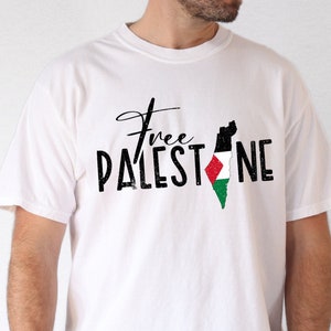 Palästina Karte Shirt, Free Palästina Shirt, Unterstützung Frieden Shirt, Palästina Flagge Shirt, Politisch, Mensch Bürgerrecht T-Shirt, Aktivismus Anti Krieg