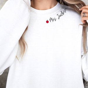 Custom Embroidered Teacher Sweatshirt. Teacher Appreciation Gift, Teacher Shirt, Teacher Christmas Gift, Personalized Gift for Teacher