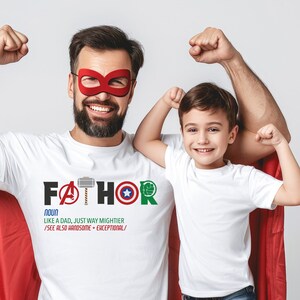 FATHOR シャツ、スーパーベスト ダディ T シャツ、父の日おめでとう、友達へのギフト、お父さんへのギフト、クールなお父さん T シャツ、名詞のようなお父さん、とにかく強力