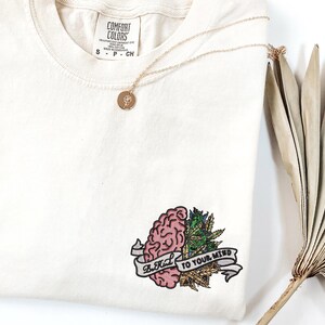 Camiseta Be Kind to Your Mind, sudadera bordada, camiseta de salud mental, camiseta bordada de color cómodo, camiseta be kind, sudadera bordada