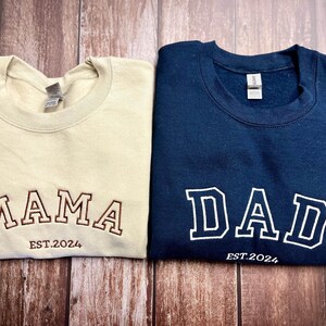 Custom Embroidered Sweatshirt, Grandpa Shirt With Date, Daddy Est Year Shirt, Gift For New Dad, Father&#39;s Day Gift, Christmas Gift Shirt