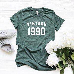 Aangepast Vintage T-shirt, gepersonaliseerde 1990 shirt, 31e verjaardag Tshirt, 31e partij cadeau, 1990 huidige T-shirt, 31e verjaardag tee, 31 jaar