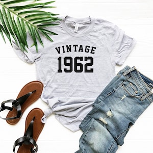Custom 1962 Vintage T-shirt, Personalized 59th Birthday Tshirt, 59th Party Tee, 1962 Present T-Shirt, Gift for Birthday Shirts, 59 Years