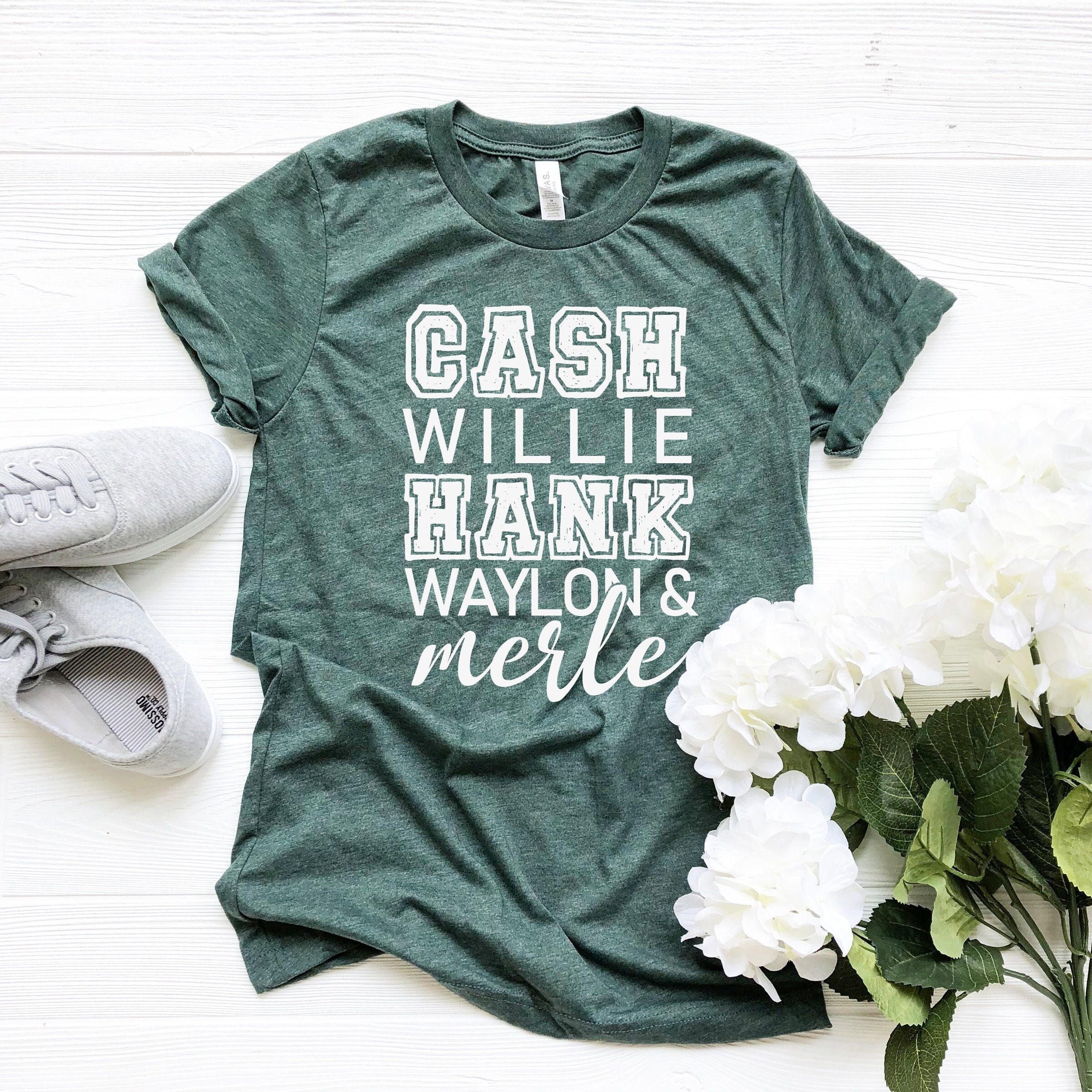 Chulianyouhuo Women's Summer T-Shirt - Country Music Festival Tee With Cash Willie Hank Waylon Merle Print - Casual Short Sleeve Top