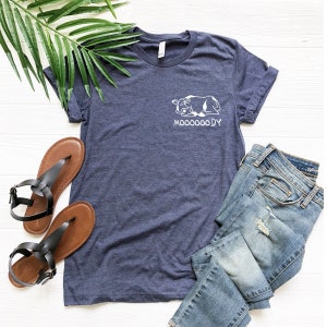 Lazy Persoon Moody T-shirt, Sleepy Mood Shirt, Pocket Size Cow T-Shirt, Grappig slapen Tshirt, Animal Lover Tee, Verjaardagsfeest, Gift Vriend
