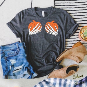 Halloween Shirt - Cute Fun Unisex Women Men 2020 Fall Tshirts Halloween Costumes Clothing Gifts - Halloween Tee - Skeleton Hands