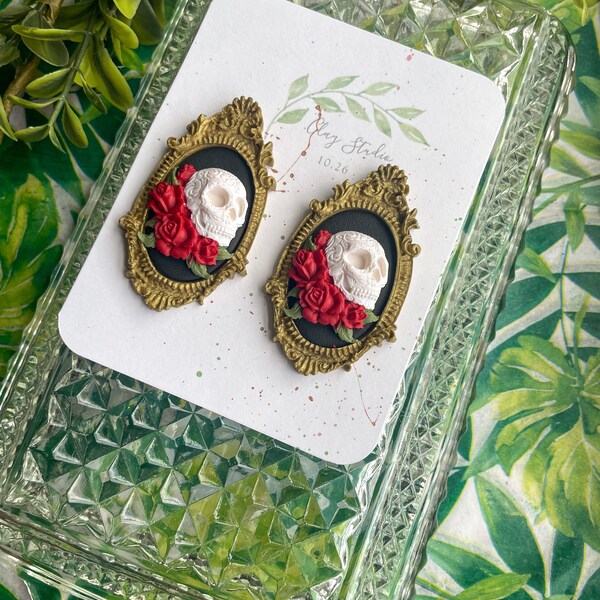 Skull Earring Studs Etsy