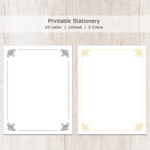 Minimalist Printable Stationery, Simple Writing Paper, Lined &amp; Unlined ...