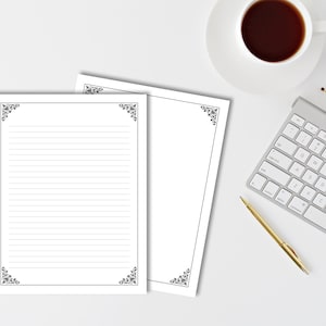 Minimalist Printable Stationery, Simple Writing Paper, Journal Paper, Lined & Unlined Notepaper, US Letter / A4, Instant Download