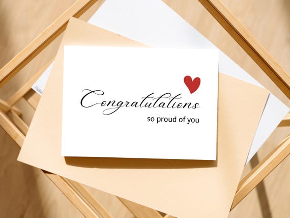 So Proud of You Congratulations Card Printable With Red Heart