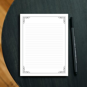 Minimalistyczne artykuły papiernicze do druku, prosty papier do pisania, papier do dziennika, papier listowy w linie/bez linii, format US Letter/A4, natychmiastowe pobieranie plików PDF zdjęcie 5