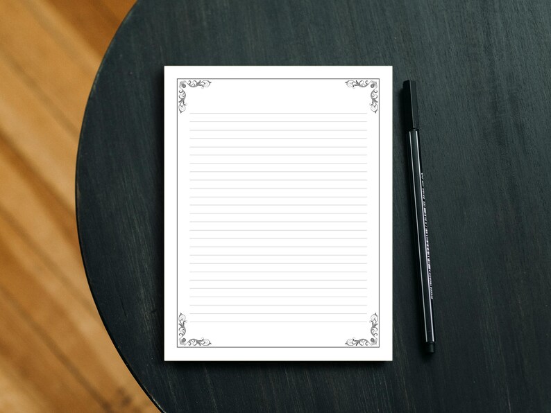 Minimalistyczne artykuły papiernicze do druku, prosty papier do pisania, papier do dziennika, papier listowy w linie/bez linii, format US Letter/A4, natychmiastowe pobieranie plików PDF zdjęcie 5
