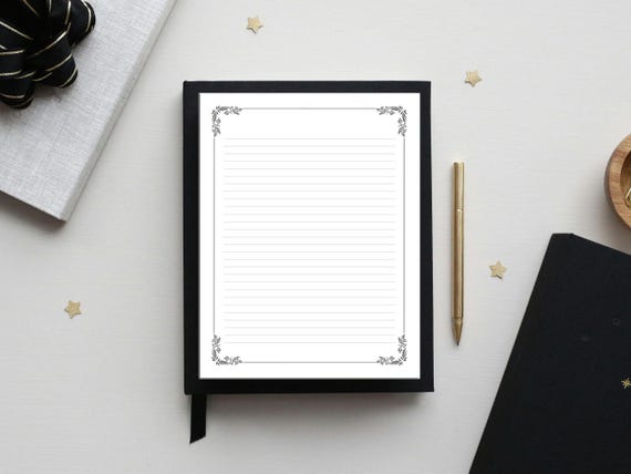 Minimalist Printable Stationery, Simple Writing Paper, Journal Page, Lined/Unlined Notepaper, US Letter/A4, Instant PDF Download